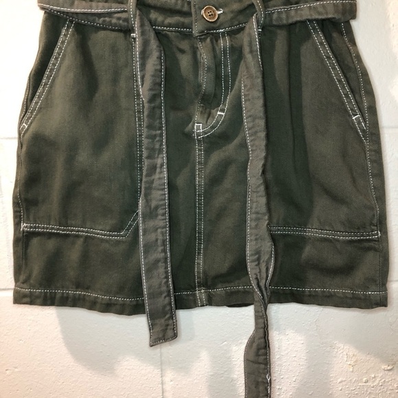 Free People Splendor in the Grass Mini Skirt with Belt & Pockets Size 6 - Picture 5 of 11